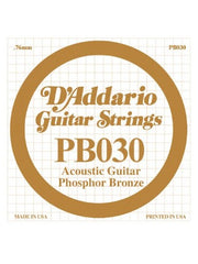 D'addario Phosphor Bronze Acoustic Guitar String - .030 Gauge