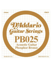 D'addario Phosphor Bronze Acoustic Guitar String - .025 Gauge
