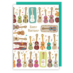 Funky Guitars Happy Birthday Greetings Card