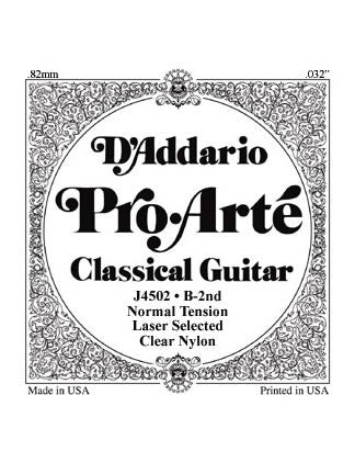 D addario Pro Arte Classical Guitar String Normal B 2nd DS
