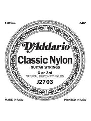 D'addario Classic Nylon Classical Guitar String - Nylon - Normal - G (3rd)