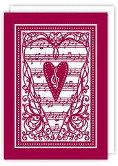 Cut Out Musical Heart Blank Greetings Card
