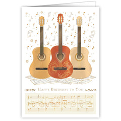 Guitar Trio Happy Birthday Greetings Card
