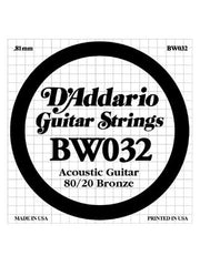 D'Addario 80/20 Bronze Acoustic Guitar String - .032 Gauge