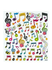 Floral Music Notes and Clefs Stickers