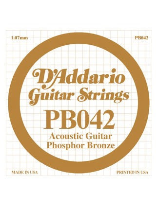 D'addario Phosphor Bronze Acoustic Guitar String - .042 Gauge