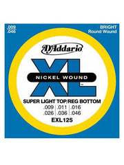 D'Addario XL Electric Guitar Strings - Super Light Top/Reg Bottom (9-46) - Set