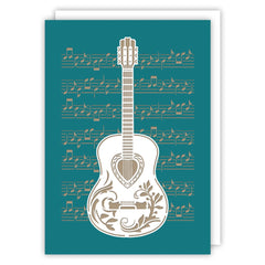 Cut Out Guitar Blank Greetings Card