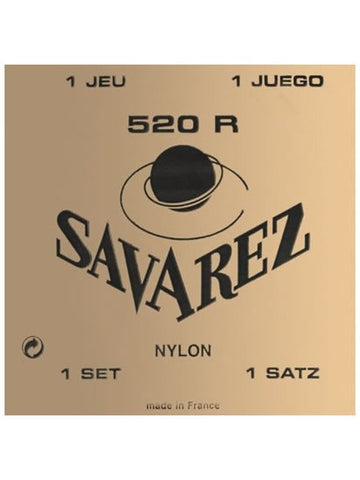 Savarez 520R Traditional Classical Guitar Strings - Red (High Tension) - Set