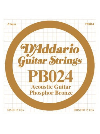 D'addario Phosphor Bronze Acoustic Guitar String - .024 Gauge