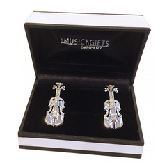 Silver-Plated Cufflinks - Violin