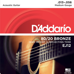 D'Addario 80/20 Bronze Acoustic Guitar Strings - Medium (13-56) - Set