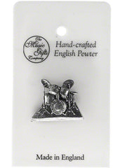 Pewter Pin Badge - Drum Kit