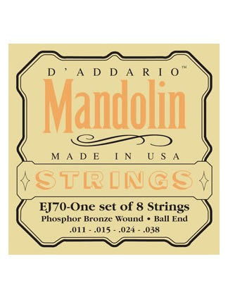 D'Addario Phosphor Bronze Mandolin Strings (Ball End) - Medium/Light - Set