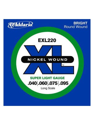 D'addario XL Electric Bass Strings - Super Light (40-95 Long Scale) - Set