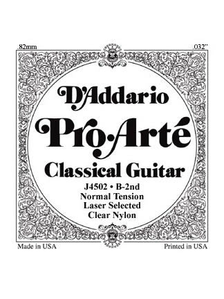 D'addario Pro Arte Classical Guitar String - Nylon - Normal - B (2nd)