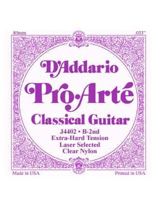 D'Addario Pro Arte Classical Guitar String - Nylon - Extra Hard Tension - B (2nd)