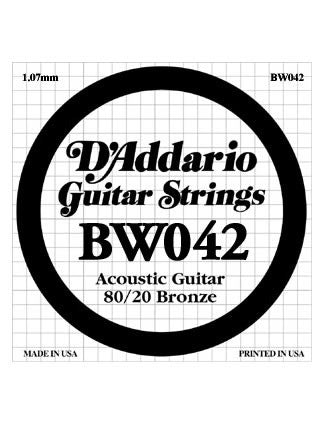 D'Addario 80/20 Bronze Acoustic Guitar String - .042 Gauge