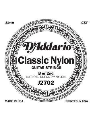 D'addario Classic Nylon Classical Guitar String - Nylon - Normal - B (2nd)