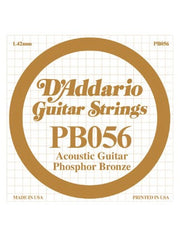 D'addario Phosphor Bronze Acoustic Guitar String - .056 Gauge